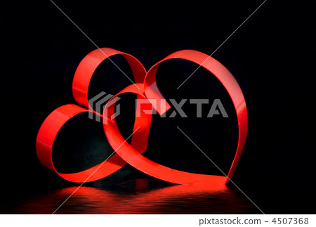 St. Valentine Day.Two hearts, on black background St. Valentine Day.Two hearts, on black background 4507368