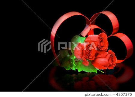 St. Valentine Day. Two hearts, red roses. St. Valentine Day. Two hearts, red roses. 4507370