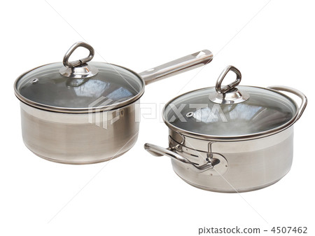 Two Saucepans, made of stainless steel. 4507462