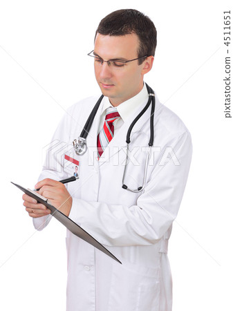 Portrait of medical doctor. Write on paper pad. Portrait of medical doctor. Write on paper pad. 4511651