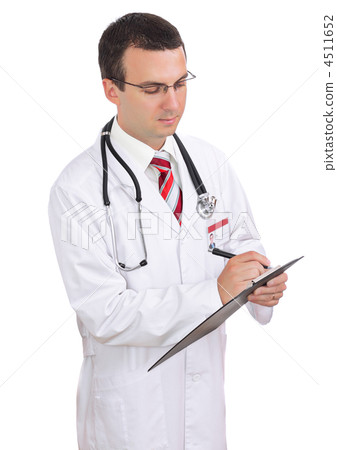 Portrait of medical doctor. Write on paper pad. Portrait of medical doctor. Write on paper pad. 4511652