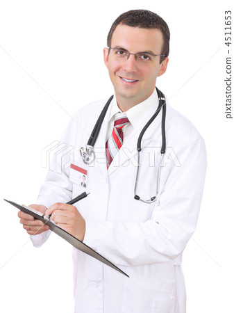 Portrait of medical doctor. Write on paper pad. Portrait of medical doctor. Write on paper pad. 4511653