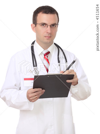 Portrait of medical doctor. Write on paper pad. Portrait of medical doctor. Write on paper pad. 4511654