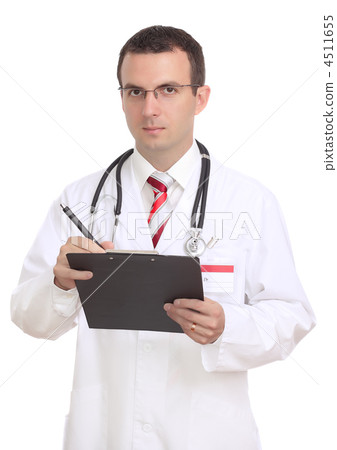 Portrait of medical doctor. Write on paper pad. Portrait of medical doctor. Write on paper pad. 4511655