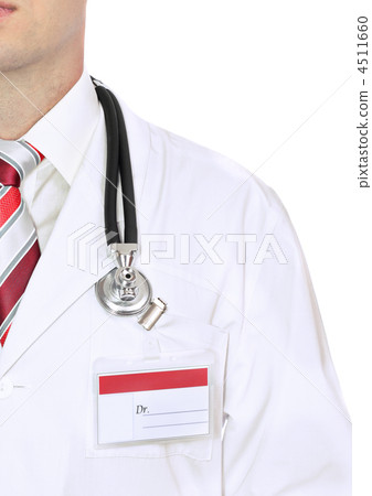 Fragment medical doctor's smock . Isolated Fragment medical doctor's smock . Isolated 4511660