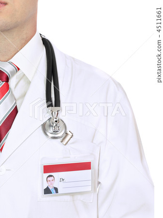 Fragment medical doctor's smock . Isolated Fragment medical doctor's smock . Isolated 4511661
