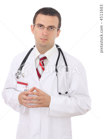 Portrait of medical doctor with sadness face. Portrait of medical doctor with sadness face. 4511683