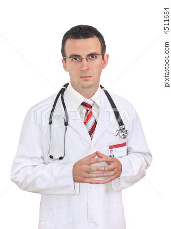 Portrait of medical doctor with sadness face. 4511684