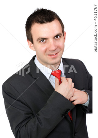 Portrait of cheerful businessman in black suite. Portrait of cheerful businessman in black suite. 4511767