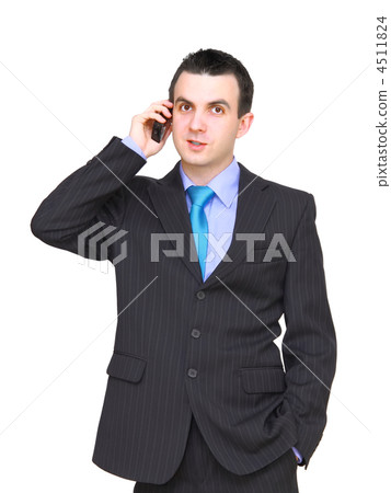 European businessman with cell phone. Isolated European businessman with cell phone. Isolated 4511824