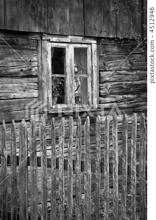window of old wooden cottage window of old wooden cottage 4512946