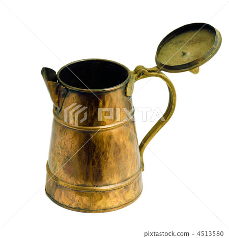 Antique copper jar  with white background. 4513580