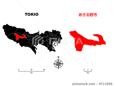 Akiruno - Tokyo Map Akiruno - Tokyo Map 4513898