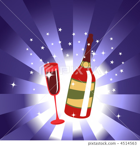 wine bottle and  glass 4514563