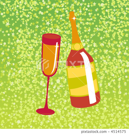 wine bottle and glas - Stock Illustration [4514575] - PIXTA