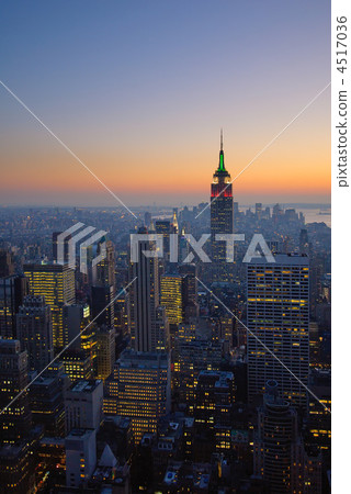panorama of manhattan at sunset, new york panorama of manhattan at sunset, new york 4517036