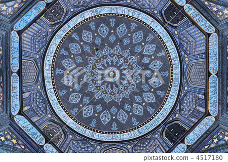 Dome of the mosque, oriental ornaments from Samarkand, Uzbekista Dome of the mosque, oriental ornaments from Samarkand, Uzbekista 4517180