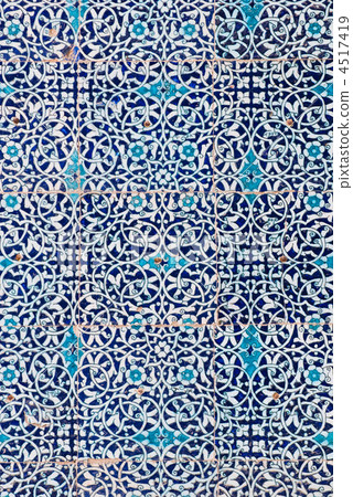 Tiled background, oriental ornaments from Uzbekistan.Tiled backg 4517419