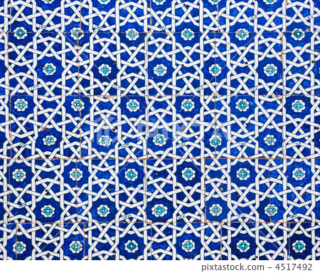 Tiled background, oriental ornaments from Uzbekistan.Tiled backg 4517492