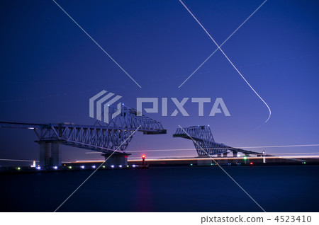 gate bridge, night scape, night scene 4523410