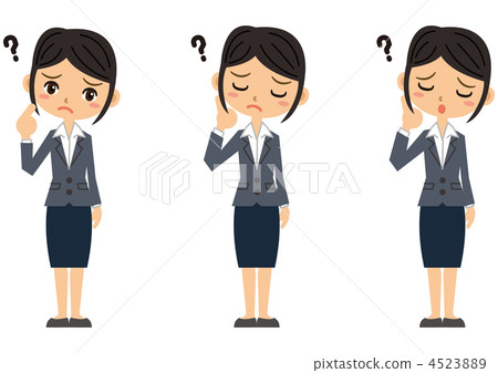 Woman in doubt (black hair) 4523889