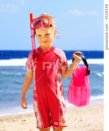 Child playing on beach. Child playing on beach. 4529149