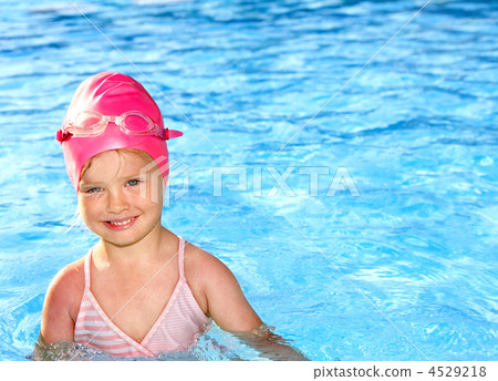 Child swimming in pool. Child swimming in pool. 4529218