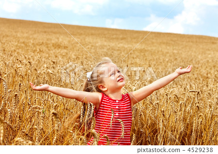 Kid in wheat field. Kid in wheat field. 4529238