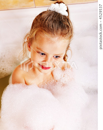 Kid washing in bath. Kid washing in bath. 4529537