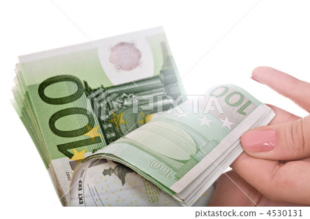 Money in female hands. Money in female hands. 4530131