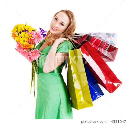 Young woman with shopping bag. Young woman with shopping bag. 4531047