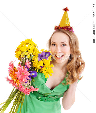 Young woman in party hat. 4531063