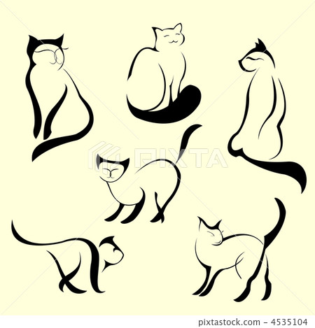 Cat Design Set - Stock Illustration [4535104] - PIXTA