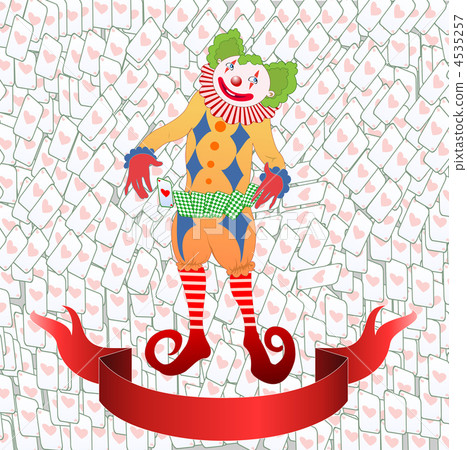 clown juggling colorful playing card clown juggling colorful playing card 4535257