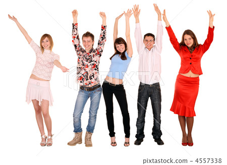 Cheerful group of young people. Cheerful group of young people. 4557338
