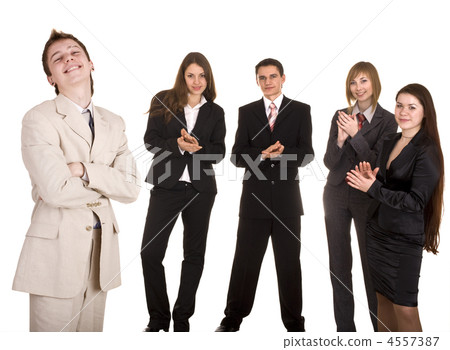 Group of businessman applaud. 4557387