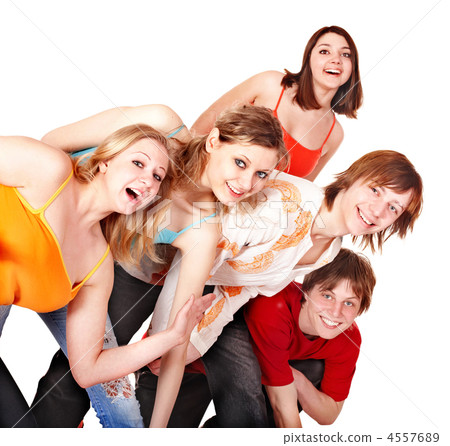 Group of happy young people. Group of happy young people. 4557689
