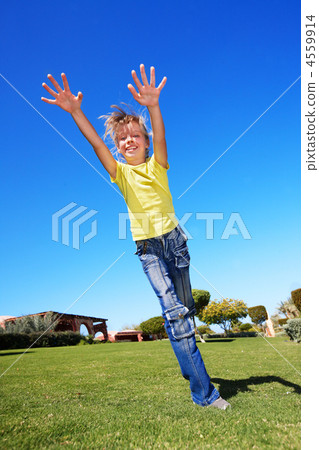 little girl playing in park. 4559914