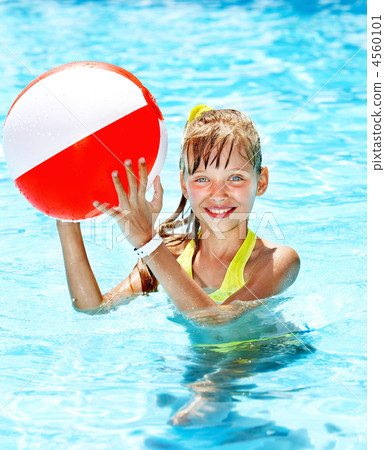 Child swimming in pool. Child swimming in pool. 4560101