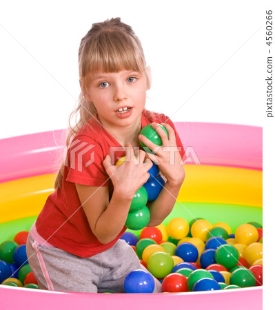 Birthday girl in sport shirt with game ball. Birthday girl in sport shirt with game ball. 4560266