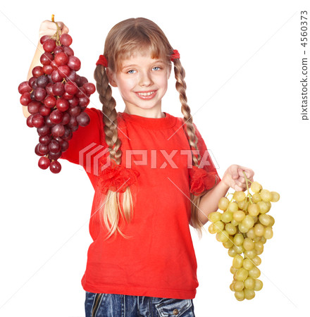 Child takes bunch of grape. Child takes bunch of grape. 4560373