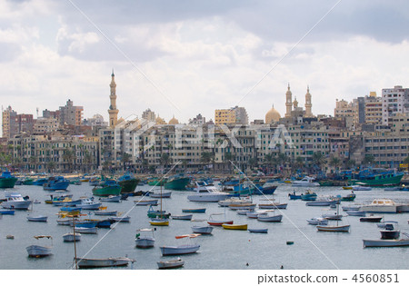 View of Alexandria harbor, Egypt 4560851