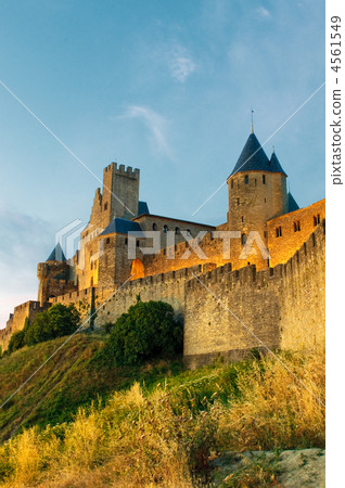 Medieval town of Carcassonne at sunset 4561549