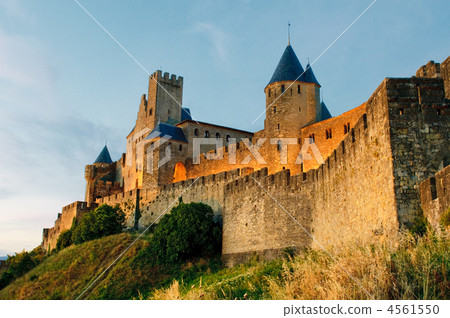 Medieval town of Carcassonne at sunset 4561550