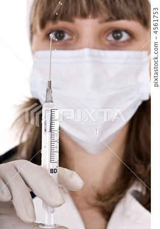 Doctor with syringe. Vaccination. 4561753