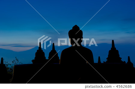 Borobudur temple at sunrise, Java, Indonesia 4562686