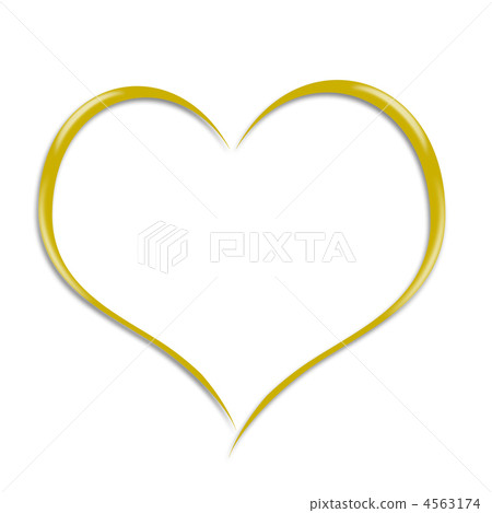 White background gold heart frame - Stock Illustration [4563174] - PIXTA