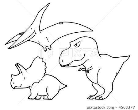 Three major dinosaurs (no coloring) 4563377