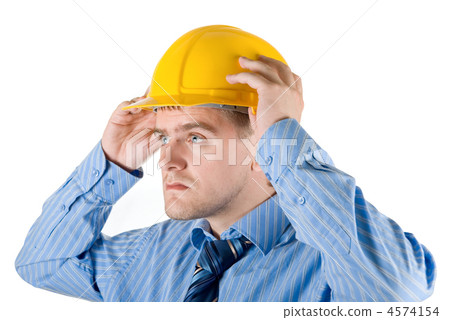 business man at yellow helmet business man at yellow helmet 4574154