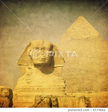 grunge image of sphynx and pyramid grunge image of sphynx and pyramid 4574662